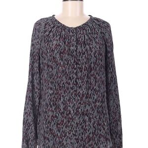 Comptoir Des Cotonniers Patterned Blouse in Gray and Burgundy